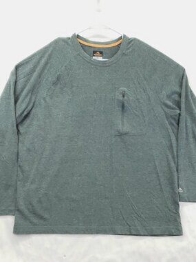 Ridgecut Shirt Mens XL Green Long Sleeve Pocket Crew Neck Pullover